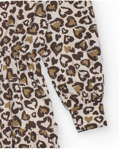 Robe à imprimé animal pour fille avec manches longues