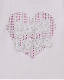 T-shirt blanc pour fille avec strass et manches évasées