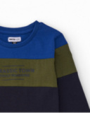 T-shirt à manches longues rayé pour garçon avec texte “Jurassic Town”