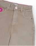 Pantalon en velours beige pour fille à jambe large
