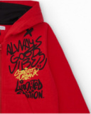 Sweat à capuche rouge pour garçon avec imprimé urbain
