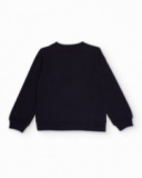 Sweat-shirt noir pour fille avec paillettes multicolores