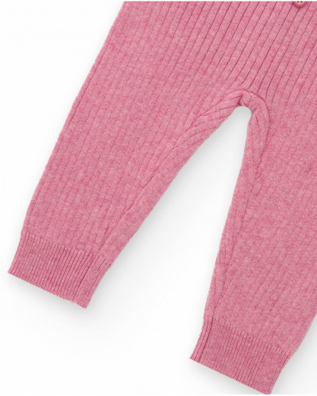 Ensemble deux pièces pour nouveau-né en rose avec volants décoratifs