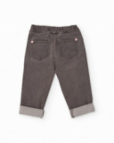 Ensemble pour nouveau-né: blouse rose avec imprimé pingouin et pantalon gris