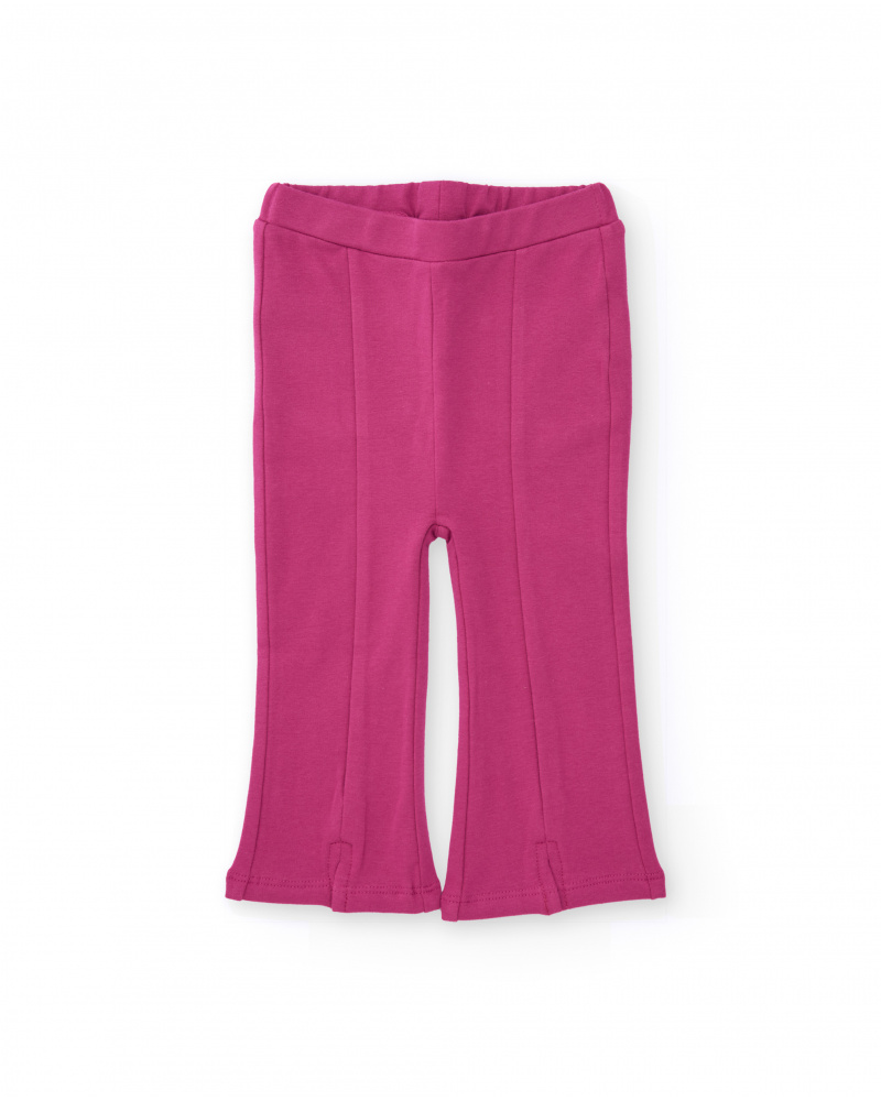 Pantalón para niña color fucsia acampanado