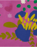 T-shirt à manches longues pour fille couleur fuchsia avec imprimé floral et papillons en relief.