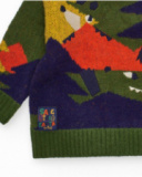 Pull en maille pour garçon multicolore avec motif dragon.