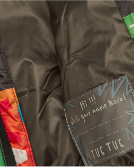 Doudoune pour garçon multicolore à motif de véhicules