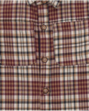 Chemise à manches longues pour garçon en bordeaux à carreaux