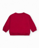 Sweat-shirt pour garçon rouge avec motif de chiens détectives