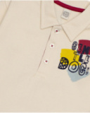 Ensemble pour garçon en écru et bordeaux avec motif chien