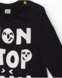 T-shirt à manches longues pour garçon en noir avec imprimé graphique