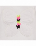 T-shirt fille en blanc avec papillon brodé collection love flowers