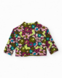 Veste en maille pour fille à imprimé floral multicolore