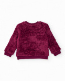 Sweat en peluche pour fille bordeaux avec texte brodé