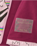 Veste imperméable à capuche pour fille rose avec imprimé licornes