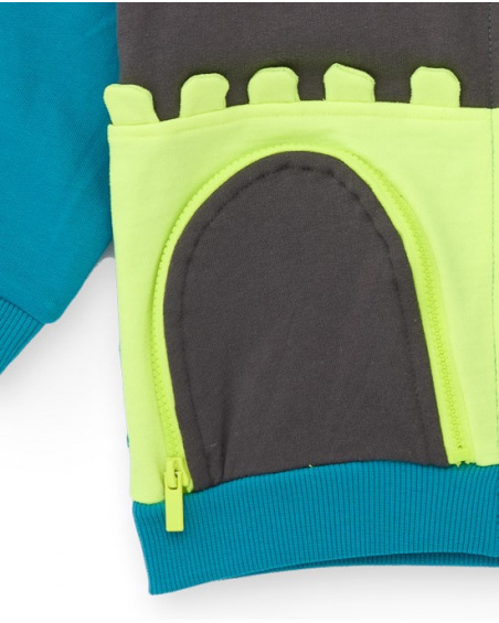 Sweat à capuche pour garçon en bleu avec motif dragon
