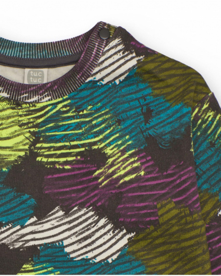 Sweat-shirt pour garçon en tons multicolores avec imprimé abstrait