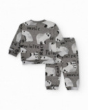 Ensemble pour garçon avec sweat-shirt et pantalon gris à imprimé d’ours polaires.