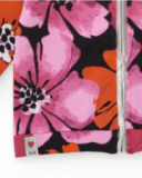 Veste à capuche pour fille avec imprimé floral en fuchsia.