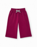 Pantalon large fuchsia pour fille avec nœud brillant