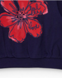 Sweat-shirt bleu marine fille avec fleur imprimée