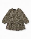 Robe fille à imprimé animal en tons terre