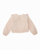 Blouse fille rose poudré avec détails dorés