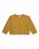 Gilet fille en maille dorée brillante