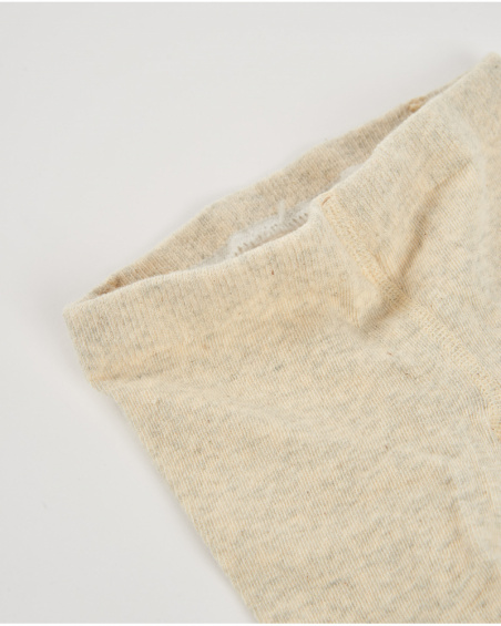 Collant pour bébé fille en beige avec motif pingouin