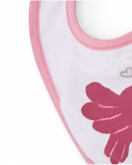 Lot de deux bavoirs pour nouveau-né en rose et motif petits animaux