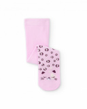 Collants pour bébé fille lilas avec imprimé animalier et visage de chaton Collants pour bébé fille lilas avec imprimé animalier et visage de chaton