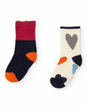 Lot de chaussettes pour fille multicolores avec imprimé cœurs