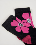 Lot de chaussettes fille blanches et noires à fleurs et cœurs