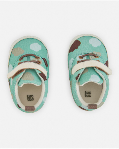 Baskets pour bébé garçon en vert avec imprimé camouflage
