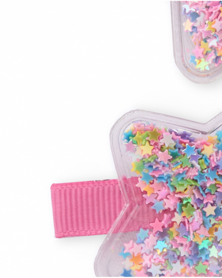 Lot d’élastiques pour fille en rose avec étoiles colorées