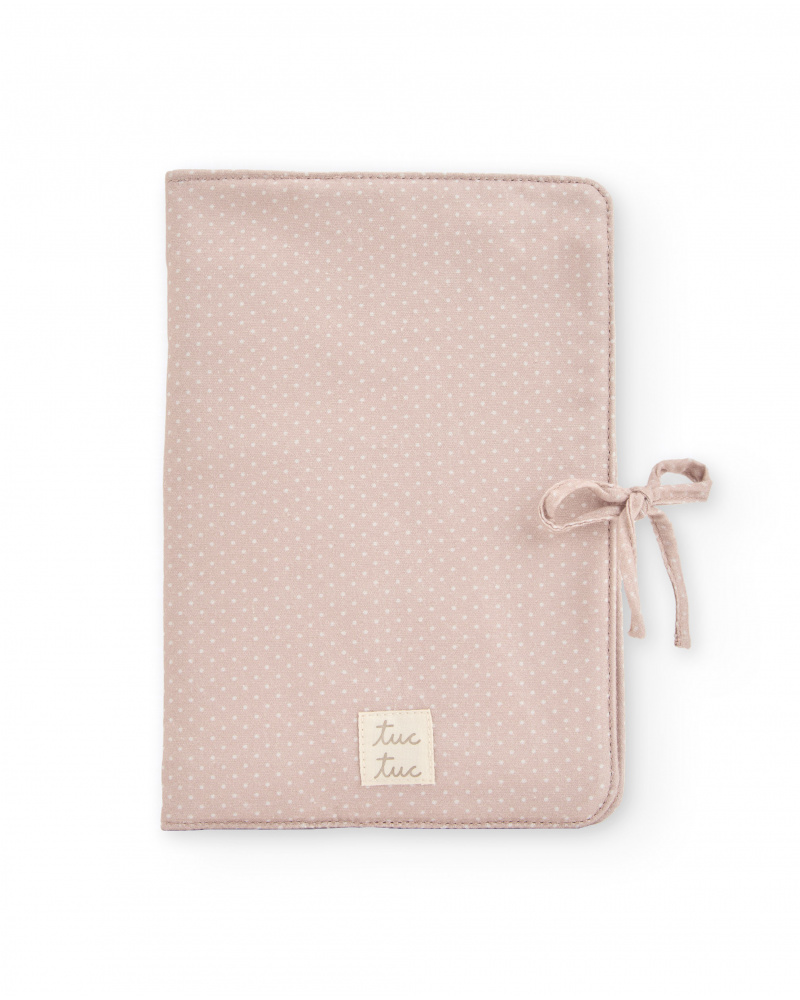 Protège-documents pour bébé à pois en ton beige