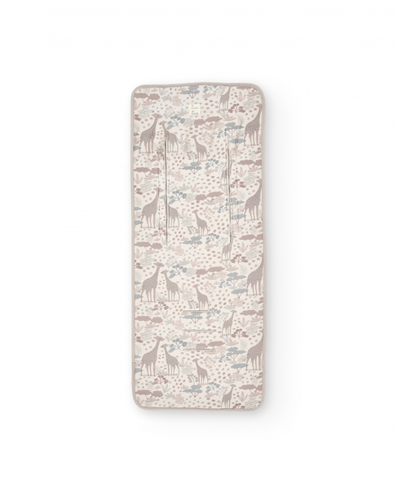 Matelas pour poussette avec imprimé girafes dans des tons neutres