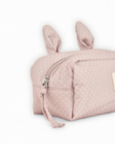 Trousse de toilette pour bébé à pois avec petites oreilles