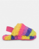 Chaussons de fille multicolores en fourrure douce
