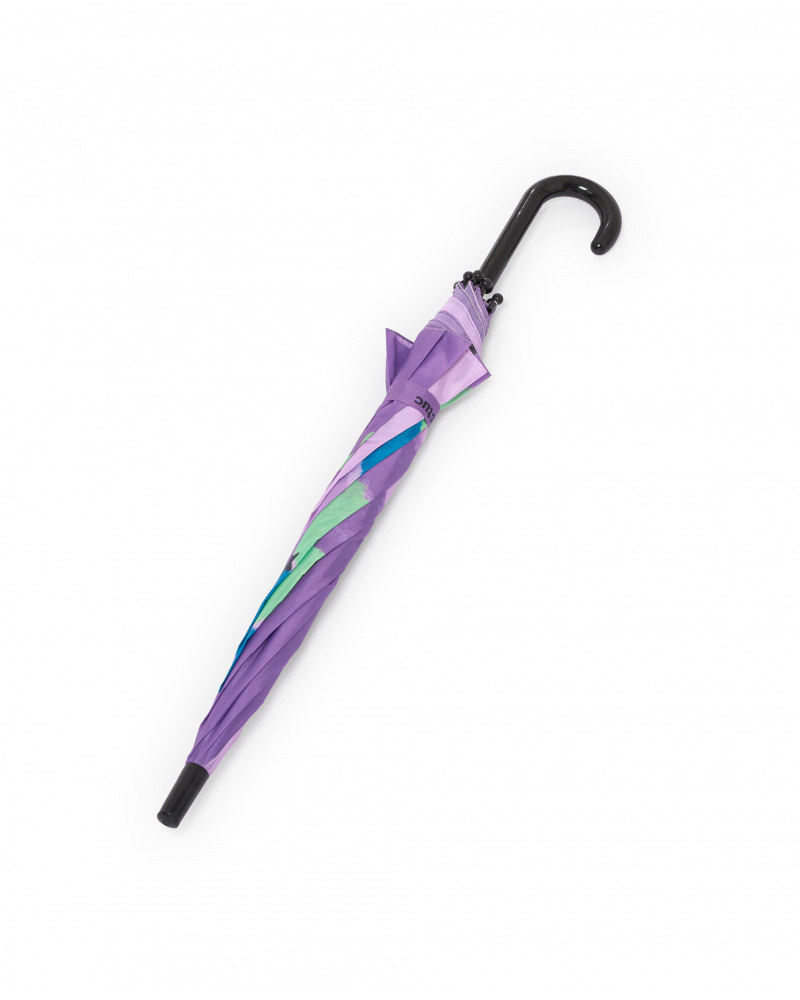 Parapluie de fille violet avec petites oreilles et imprimé fleuri