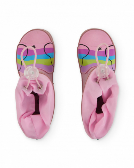 Bottes de pluie roses pour fille avec motif licorne