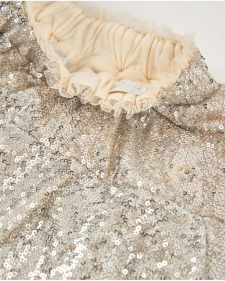 Jupe argentée à sequins et volants pour fille