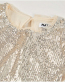Robe argentée à sequins et manches courtes pour fille
