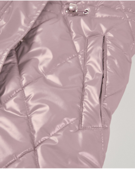 Manteau matelassé rose avec capuche pour fille