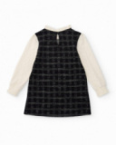 Robe à carreaux avec manches contrastantes pour fille