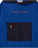 Sweat-shirt bleu à capuche pour garçon avec imprimé de ville