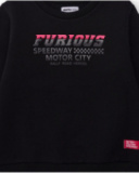 Sweat-shirt noir pour garçon avec imprimé “Furious”