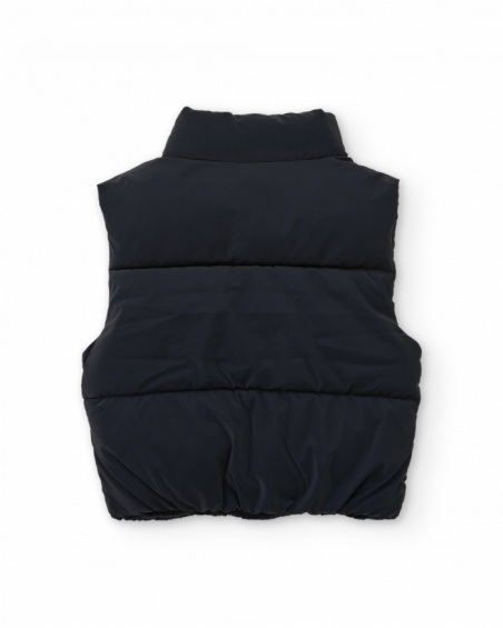 Gilet matelassé de garçon couleur noir avec fermeture éclair