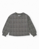 Sweat-shirt de fille à manches longues avec imprimé à carreaux
